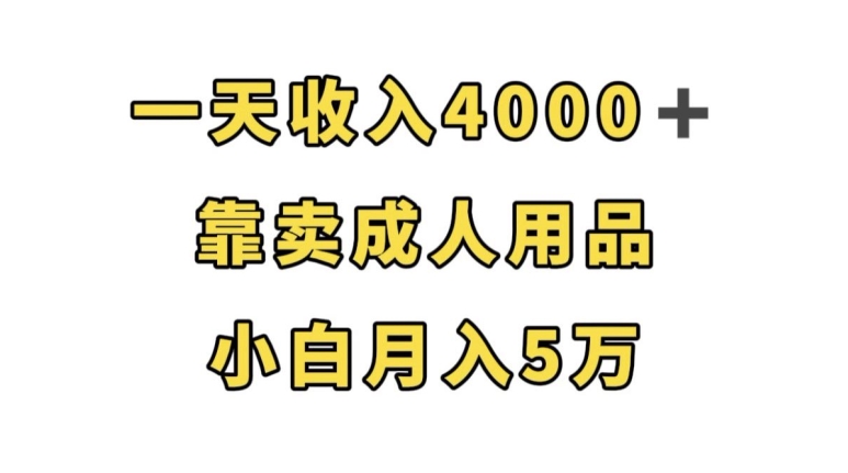 一天收入4000 ，靠卖成人用品，小白轻松月入5万【揭秘】